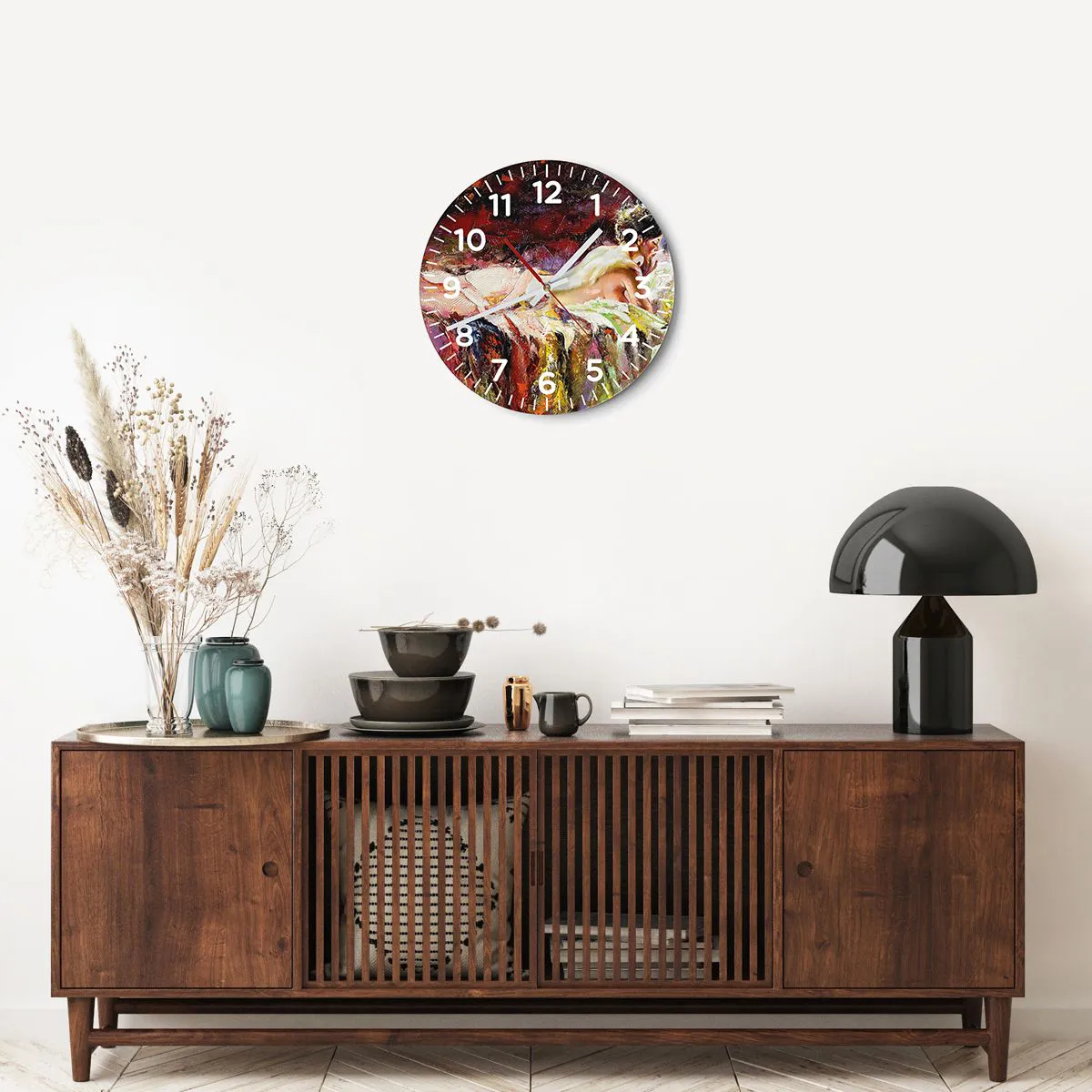 Wanduhr - Glasuhr - Venus in Gedanken - 40x40 cm