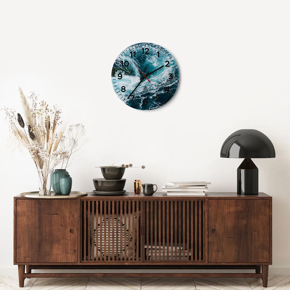 Relógio de parede - Relógio em vidro - Portões para o Interior da Terra - 40x40 cm