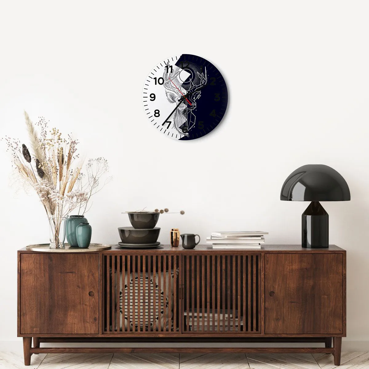 Orologio da parete - Orologio in Vetro - Lotta e unità degli opposti - 40x40 cm