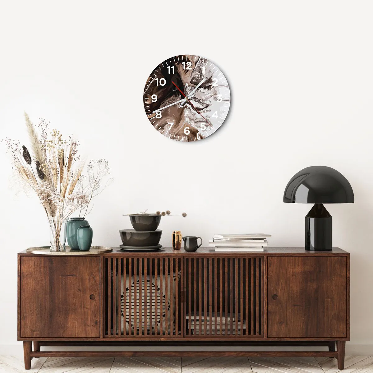 Wanduhr - Glasuhr - Farbkontrast - 40x40 cm