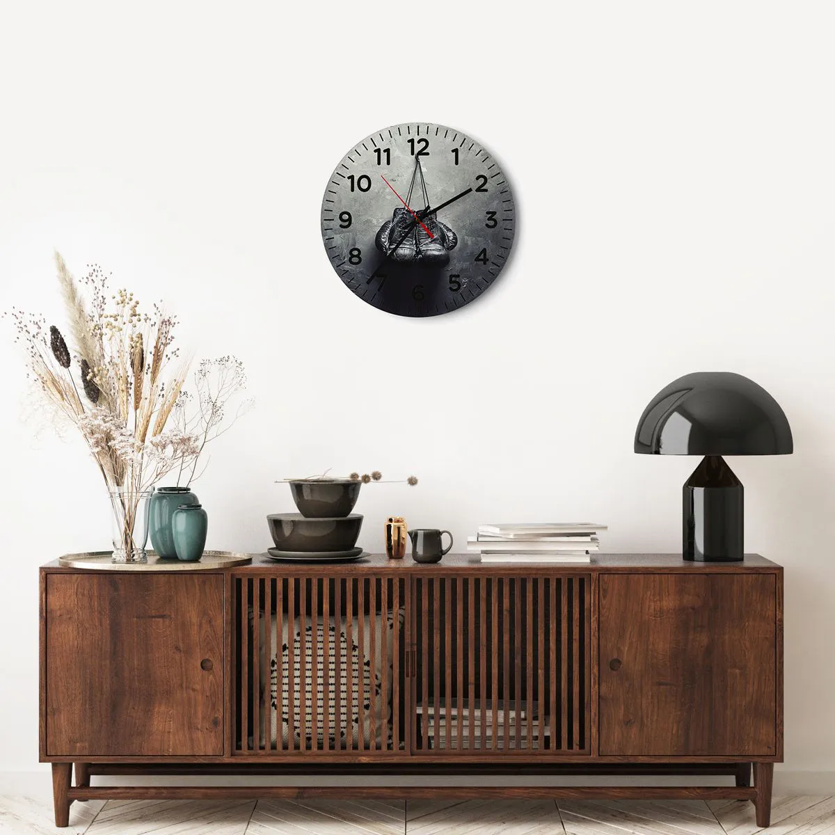 Ceas de perete - Ceas pe sticlă - Timp de luptă și timp de pace - 40x40 cm