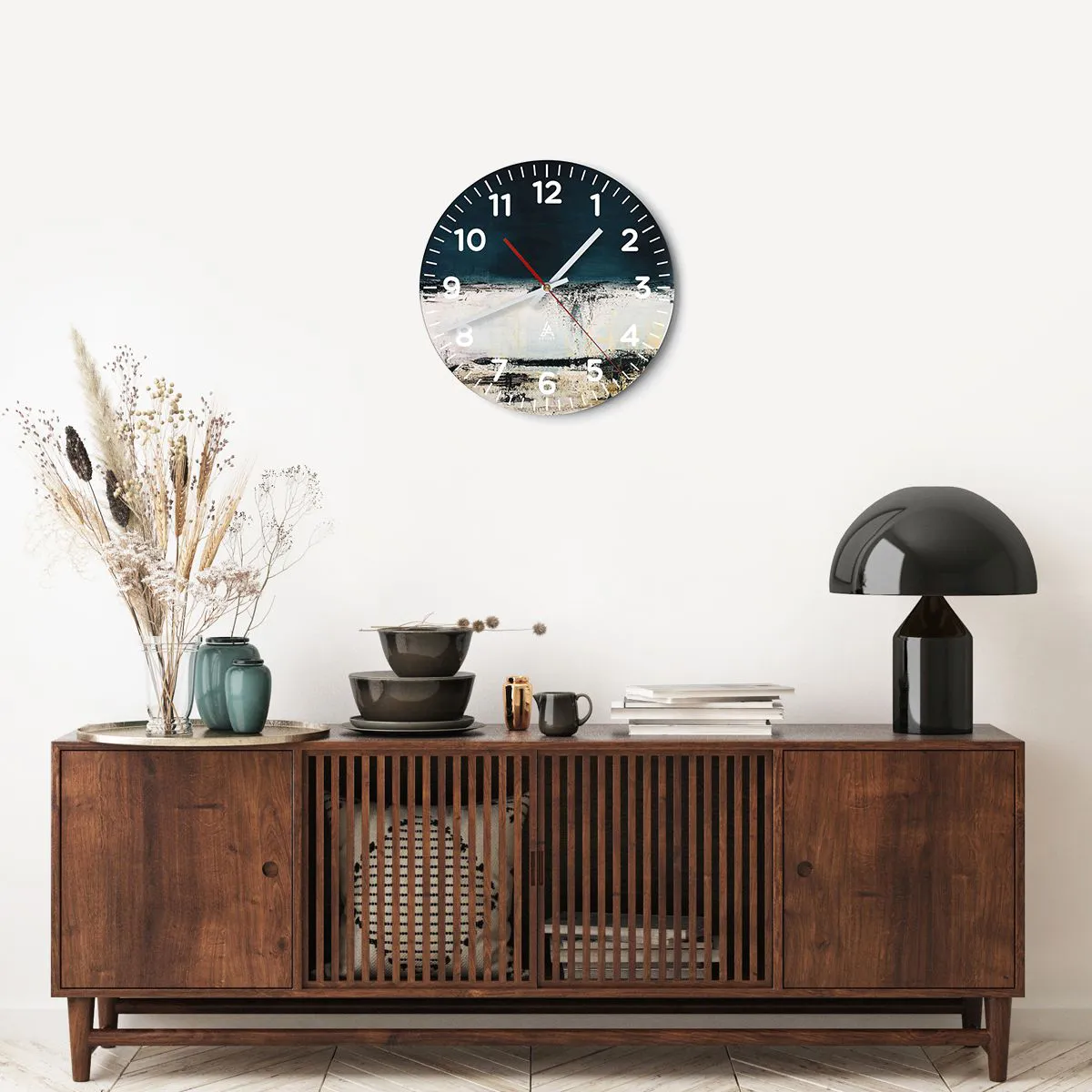 Orologio da parete - Orologio in Vetro - Composizione orizzontale - 40x40 cm