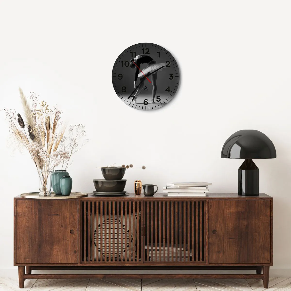 Vægur, Uret - Bella balerina - 40x40 cm