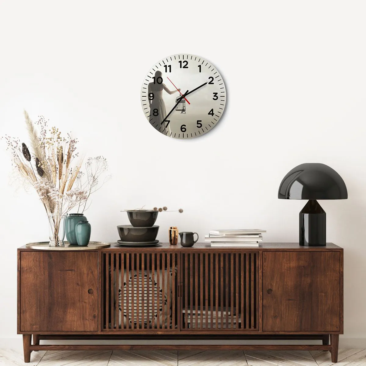 Reloj de pared - Reloj de vidrio - Sé libre - 40x40 cm