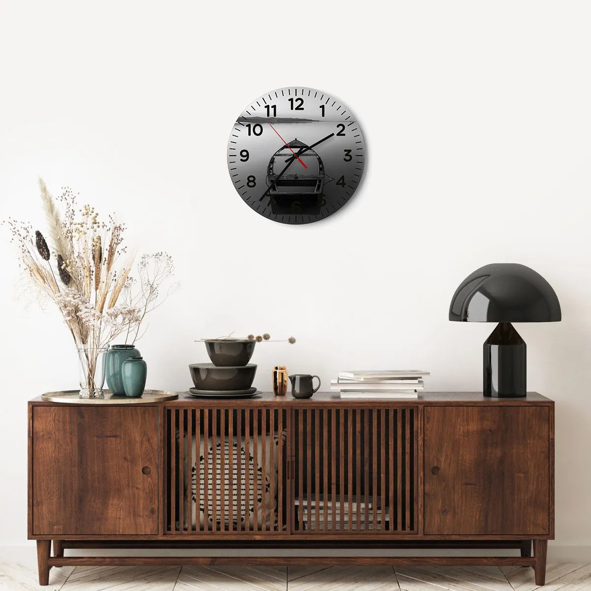 Ceas de perete - Ceas pe sticlă - Dor și melancolie - 40x40 cm