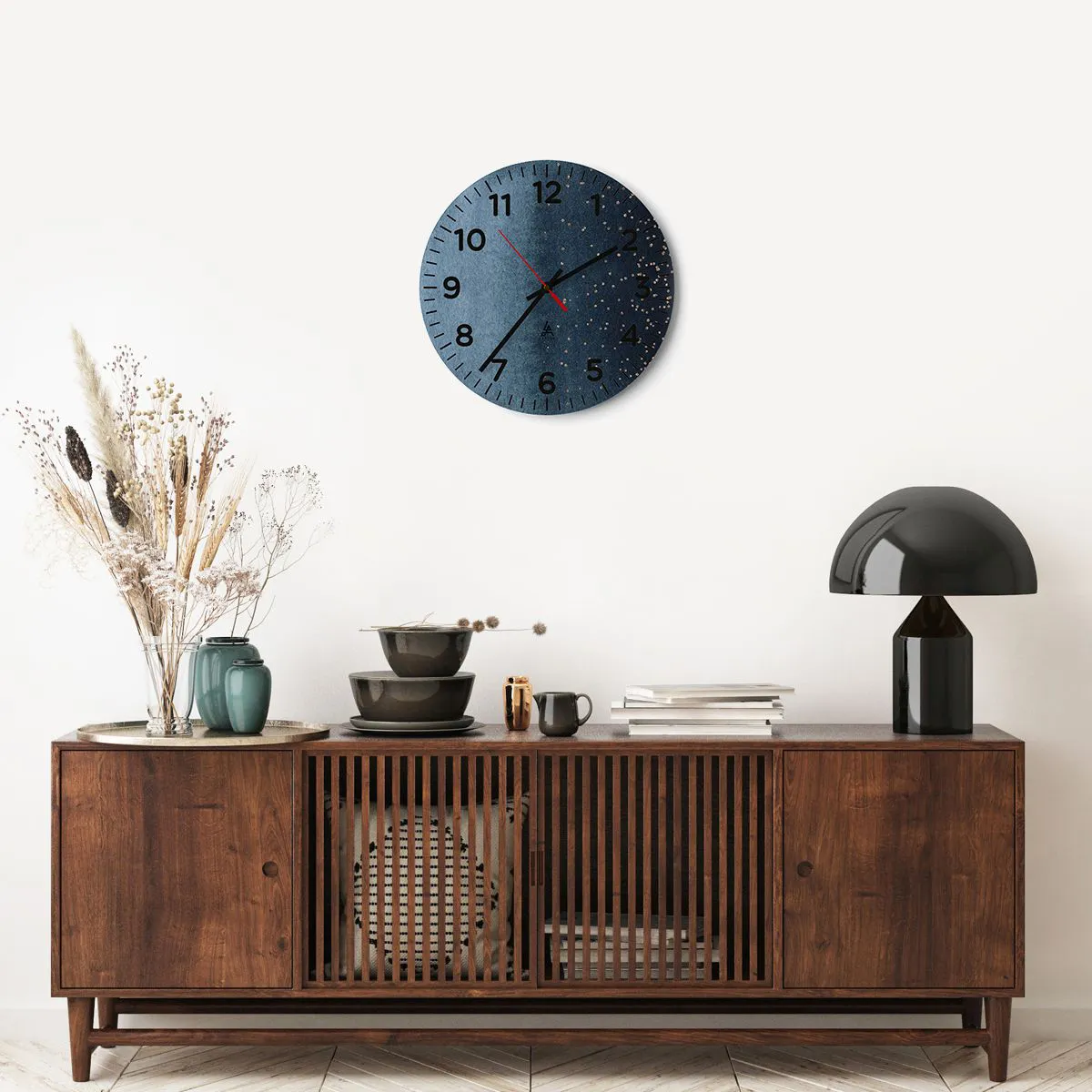 Zegar ścienny - Kompozycja – niebieskie fazy - 40x40 cm