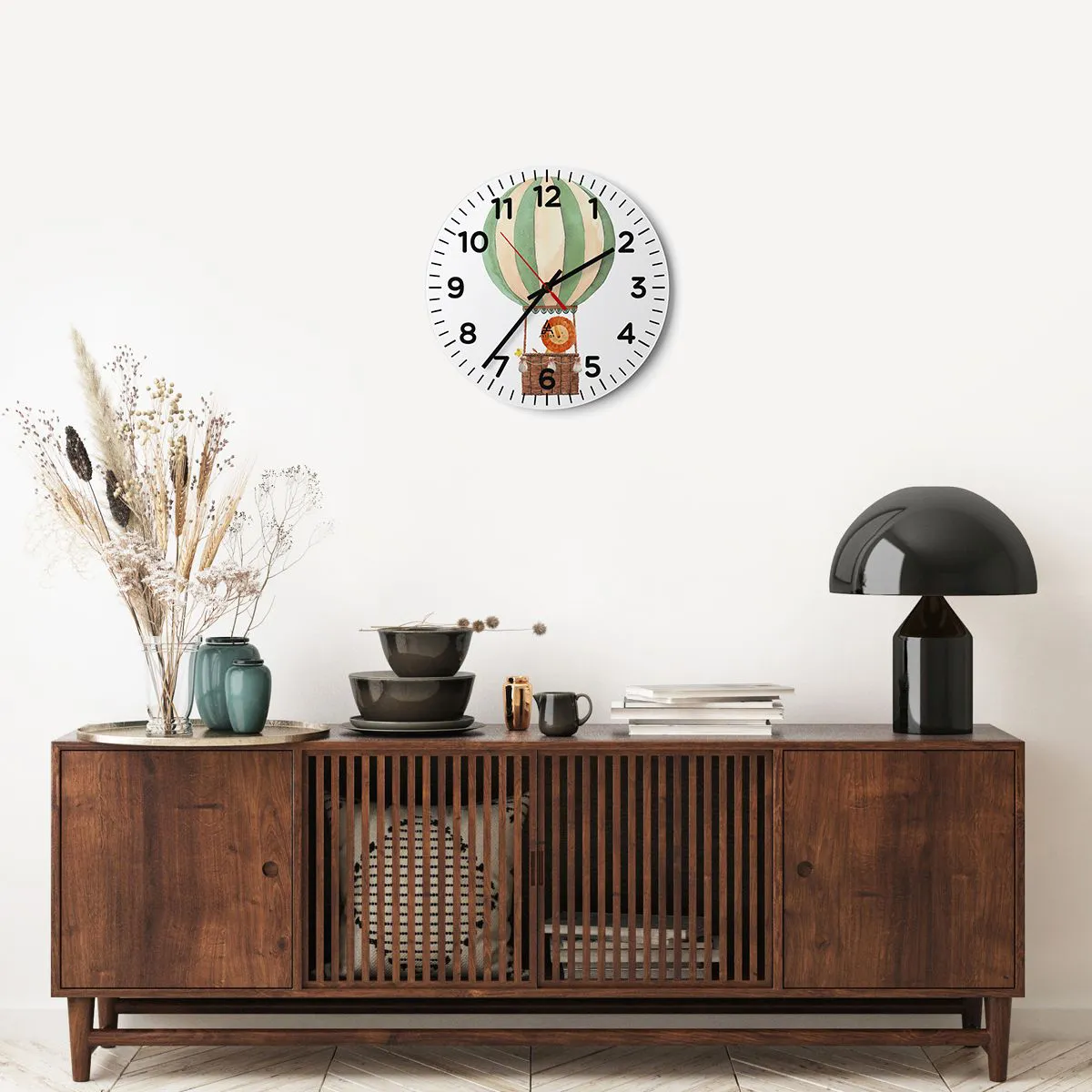 Wall clock - Clock on glass - Leon's Adventures - 40x40 cm