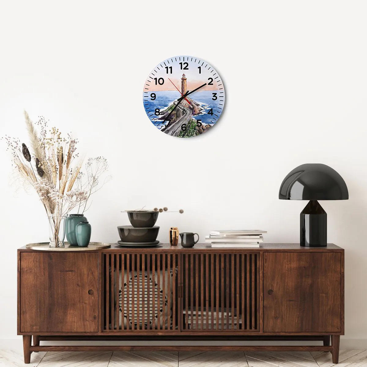 Ceas de perete - Ceas pe sticlă - Cu fața la mare - 40x40 cm