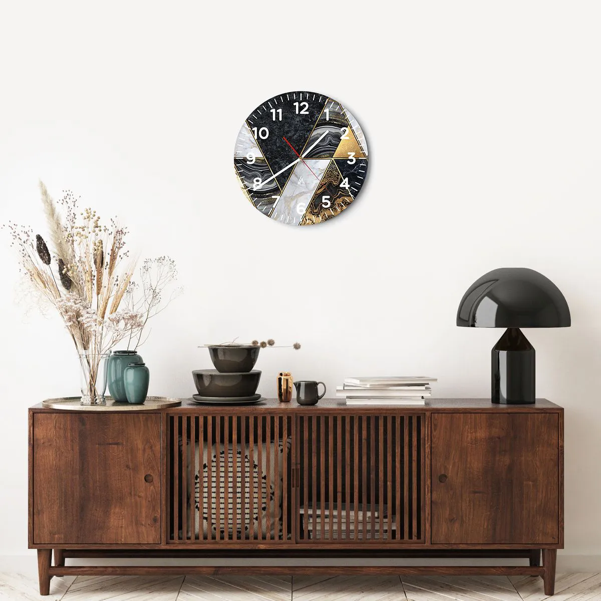 Wanduhr - Glasuhr - Stein um Stein - 40x40 cm