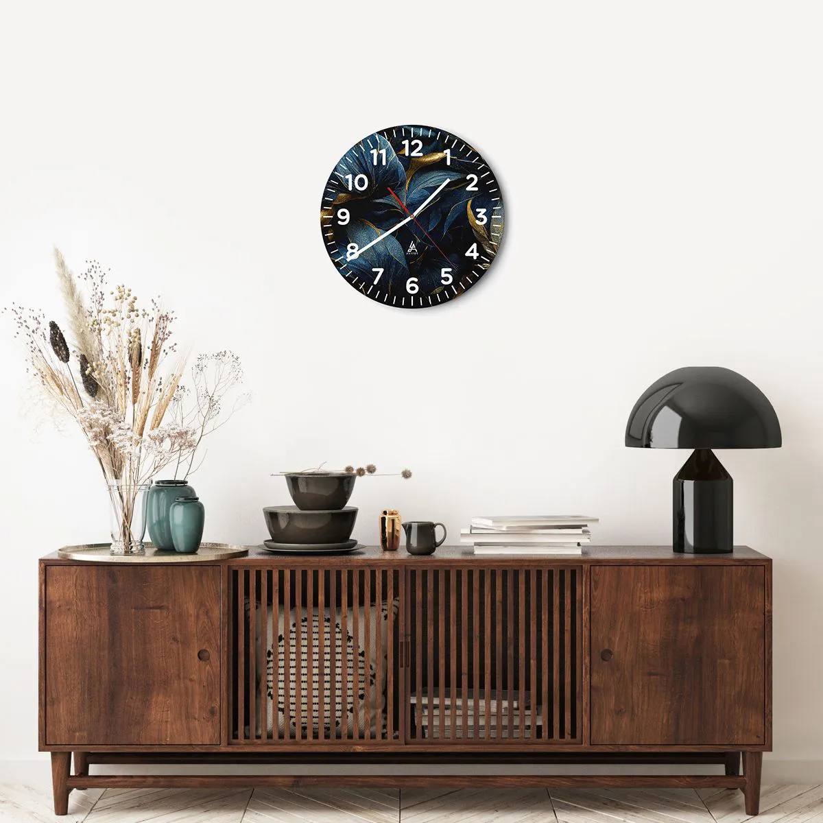 Orologio da parete - Orologio in Vetro - Foderati d'oro - 40x40 cm