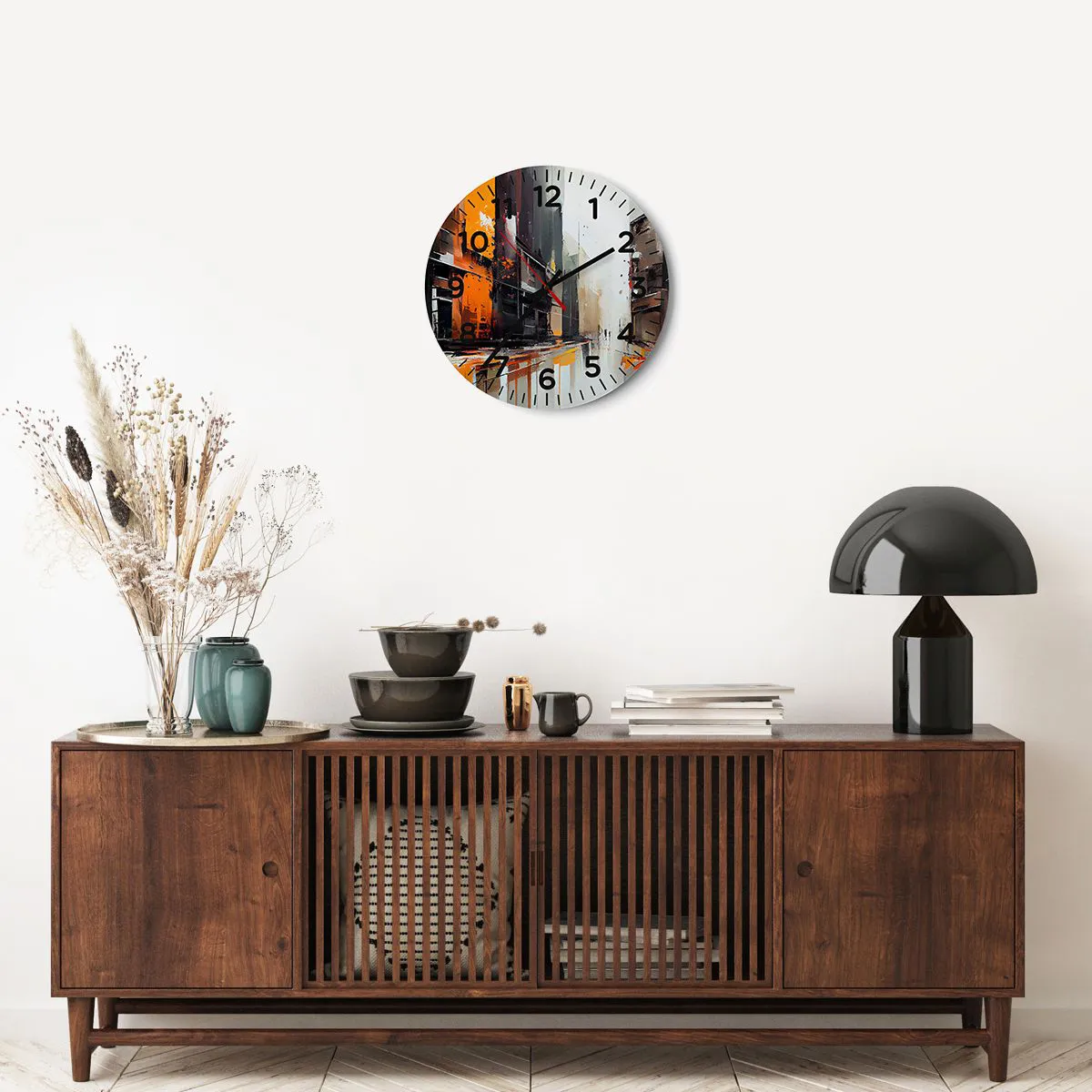 Horloge murale - Pendule murale - Jour de pluie - 40x40 cm