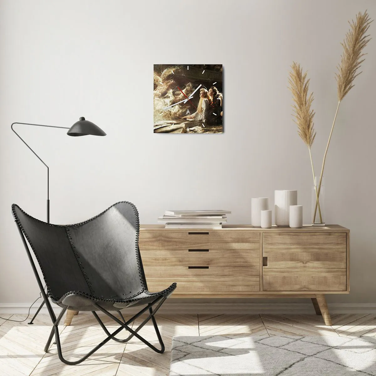 Ceas de perete - Ceas pe sticlă - Și poezia s-a născut - 30x30 cm