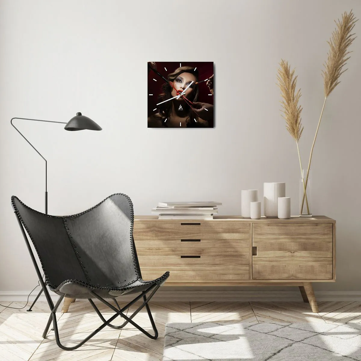 Wall clock - Clock on glass - Beautiful and Dreamy - 30x30 cm