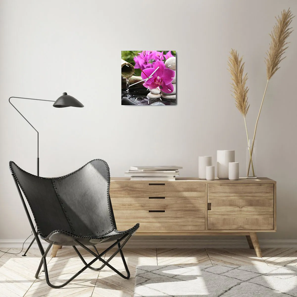 Wall clock - Clock on glass - You Are Already Resting - 30x30 cm