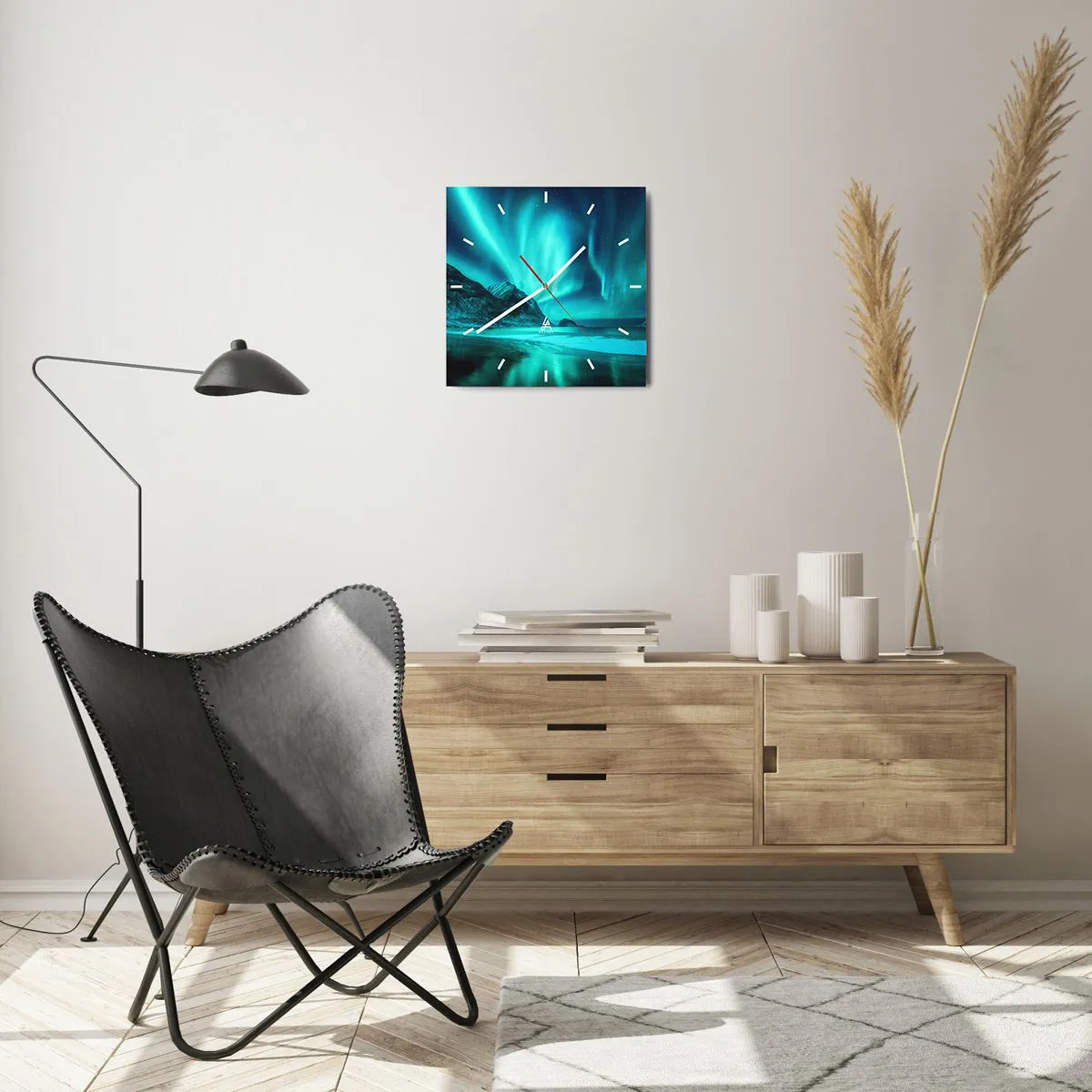 Relógio de parede - Relógio em vidro - Maravilhas do Norte - 30x30 cm