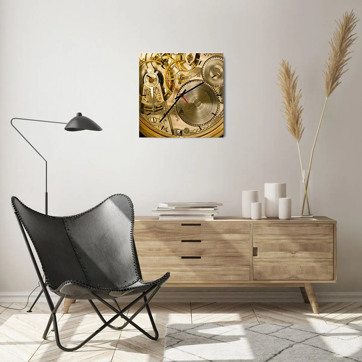 Wanduhr - Glasuhr - Geh mit der Zeit - 40x40 cm