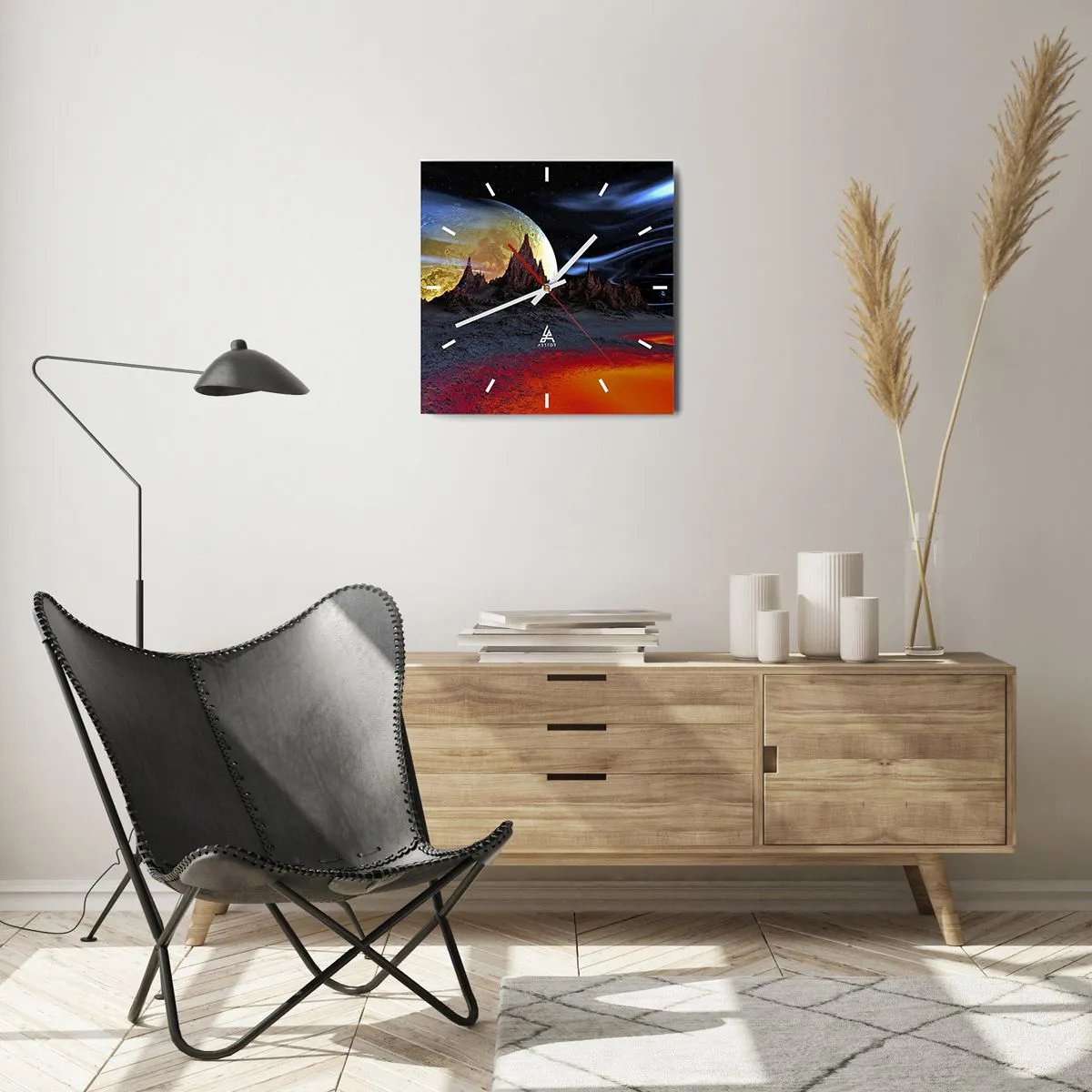 Reloj de pared - Reloj de vidrio - Mundo desconocido - 40x40 cm