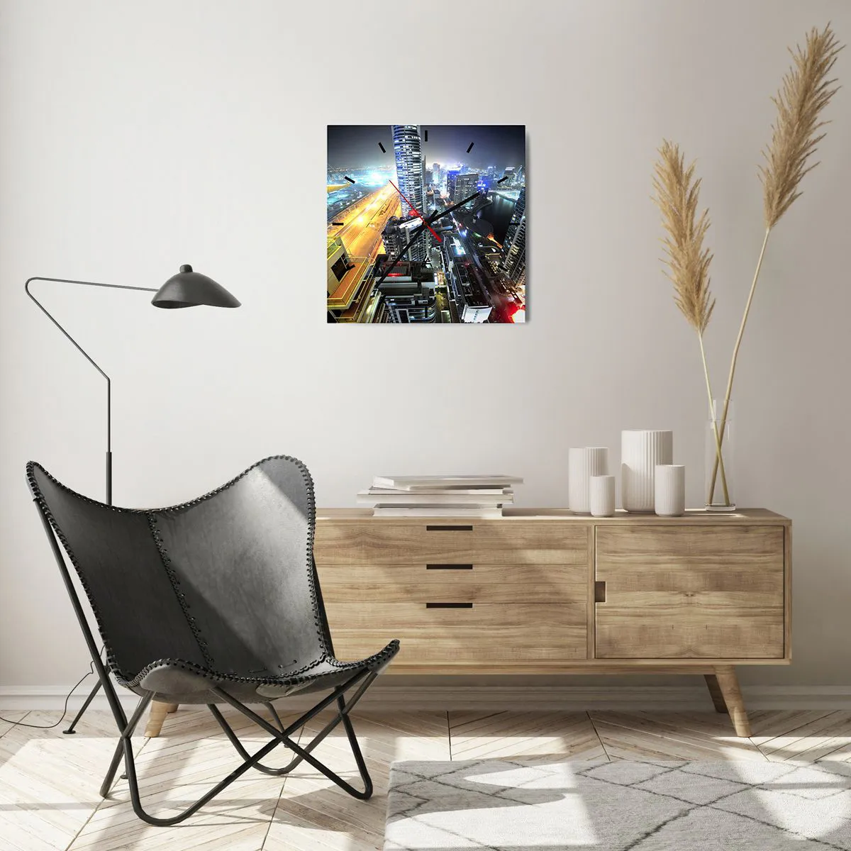 Wanduhr - Glasuhr - Ein Wunder in der Wüste - 40x40 cm