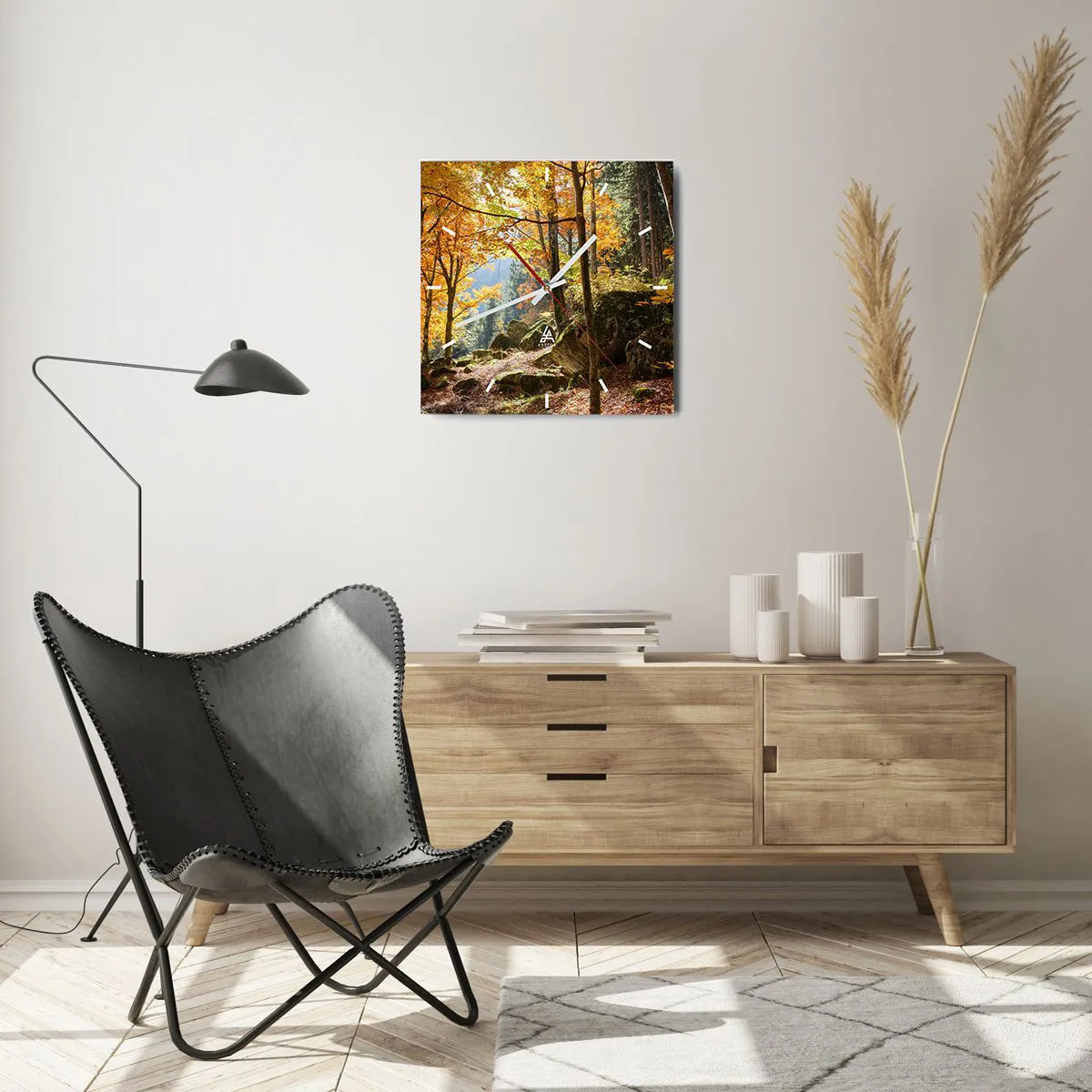 Wanduhr - Glasuhr - Zeit zum Entspannen - 40x40 cm