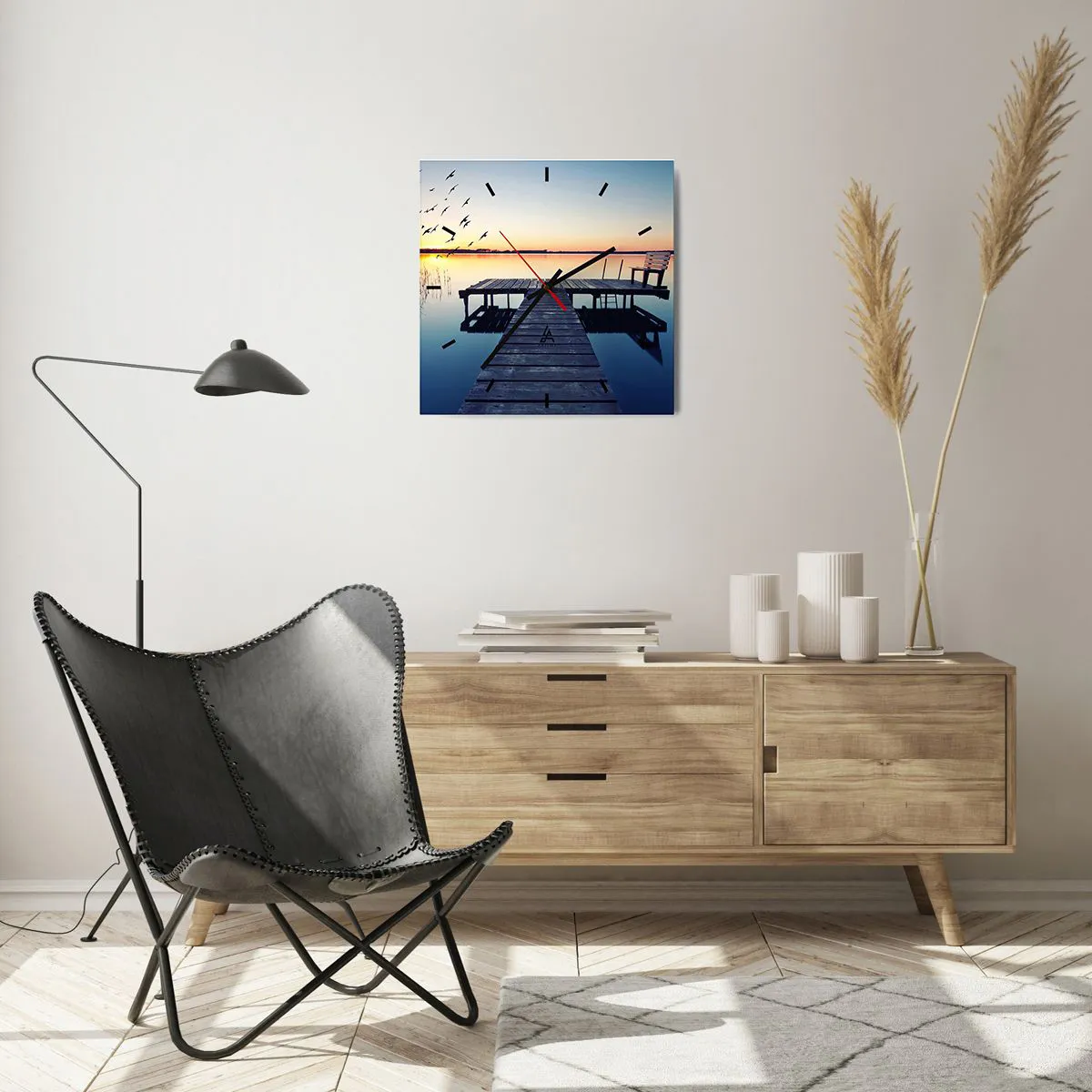 Väggklocka - Klocka på glas - Det var en bra dag - 40x40 cm