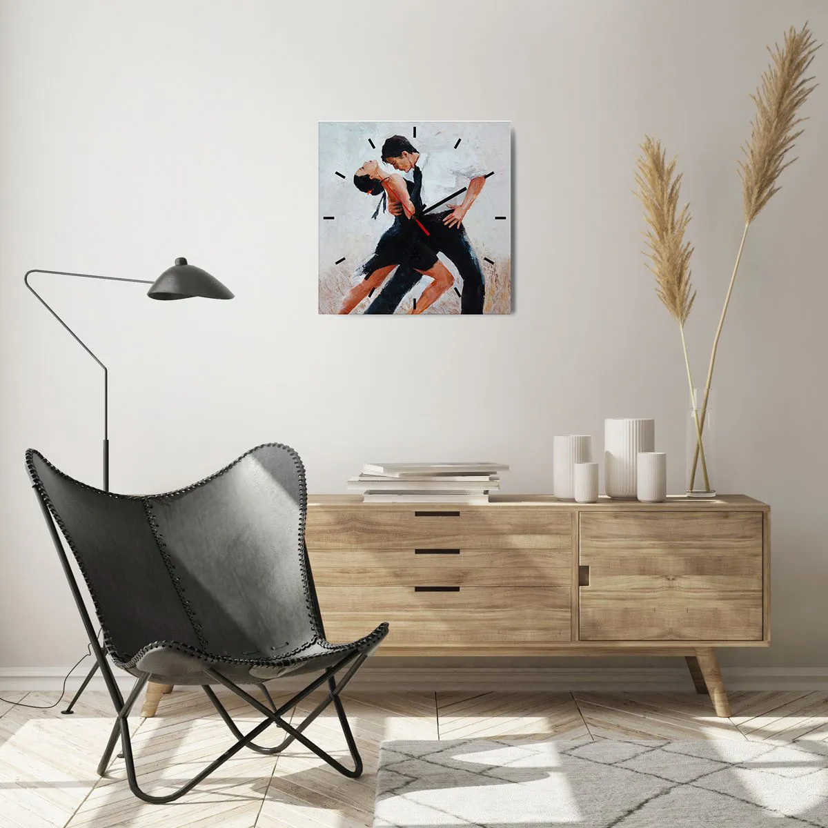 Wanduhr - Glasuhr - Tango meiner Träume und Träume - 40x40 cm