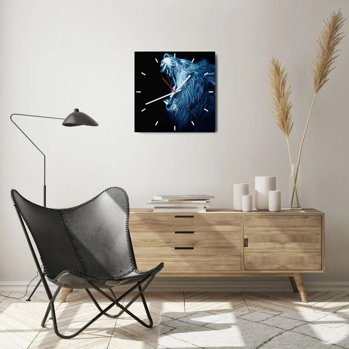 Ceas de perete - Ceas pe sticlă - Mânia înflăcărată a regelui - 40x40 cm