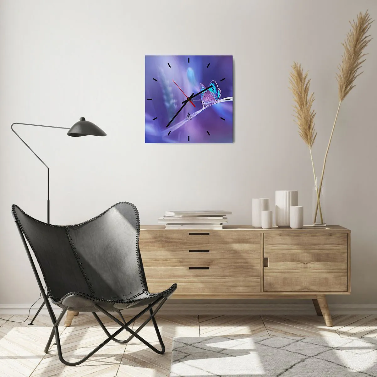 Reloj de pared - Reloj de vidrio - Una joya de la naturaleza - 40x40 cm