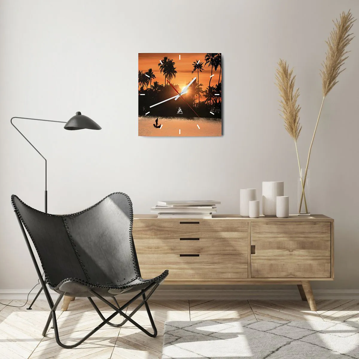 Orologio da parete - Orologio in Vetro - Il tempo del riposo - 40x40 cm