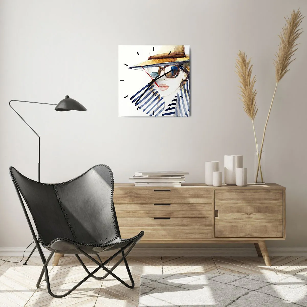 Relógio de parede - Relógio em vidro - Bem-vindo à Flórida - 40x40 cm