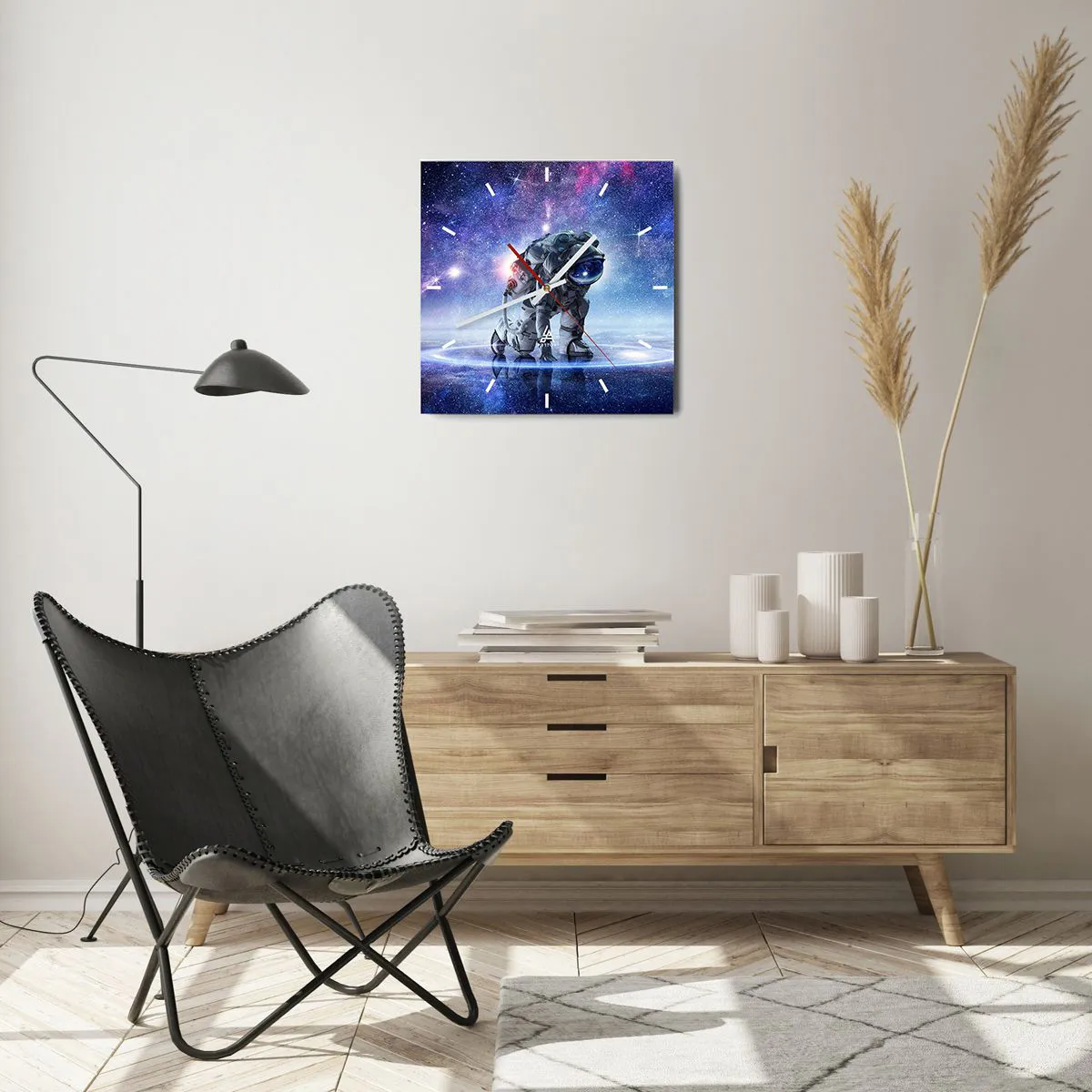 Ceas de perete - Ceas pe sticlă - Cerul înstelat de deasupra mea - 40x40 cm