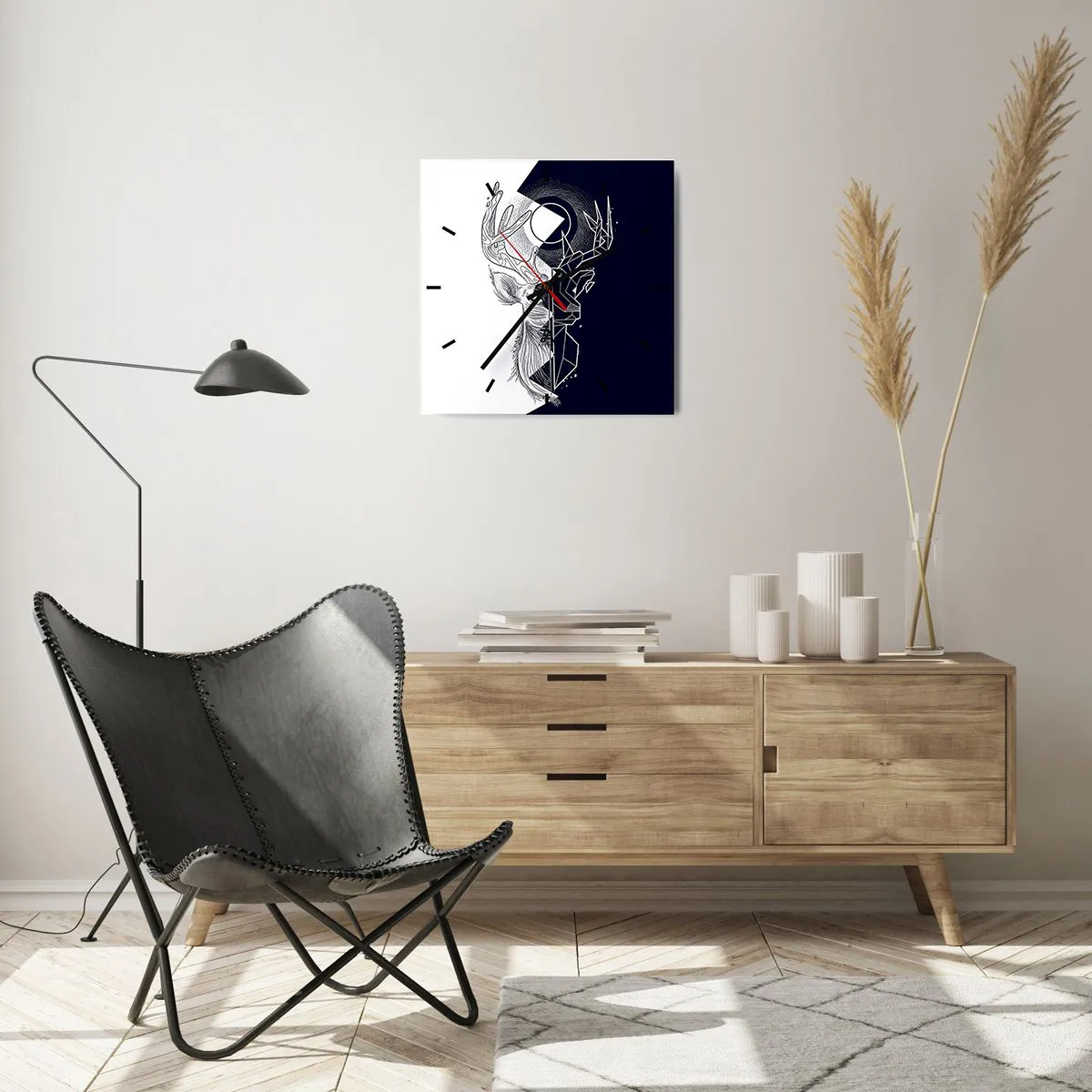 Orologio da parete - Orologio in Vetro - Lotta e unità degli opposti - 40x40 cm