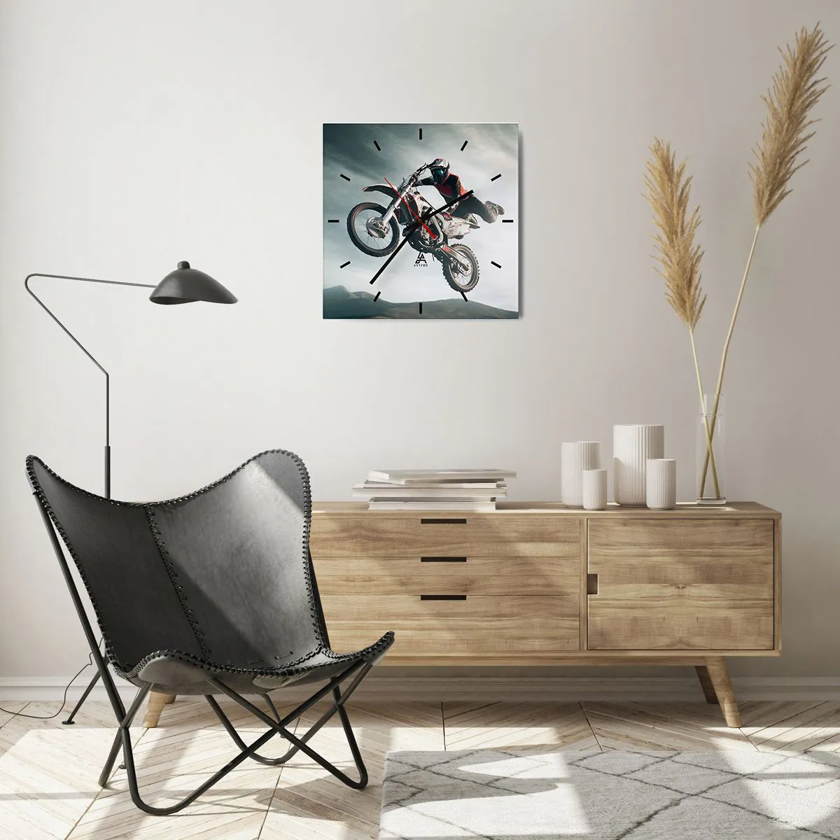 Ceas de perete - Ceas pe sticlă - Nu există distracție fără risc - 40x40 cm