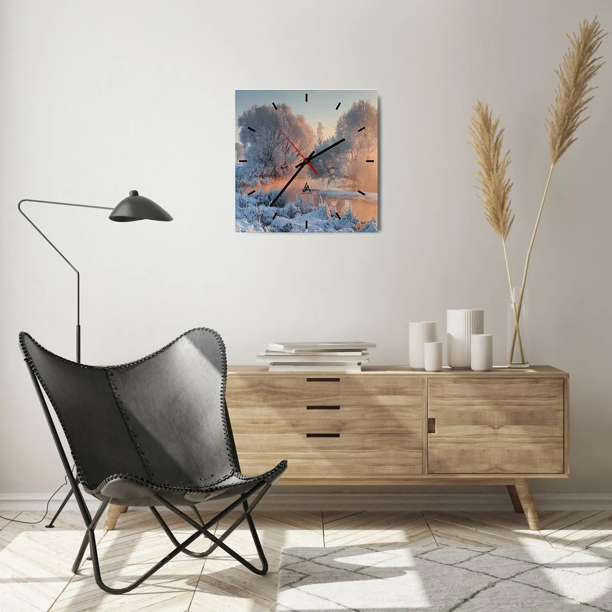 Nástenné hodiny - Všetko sa leskne v slnečnom kryštáli - 40x40 cm