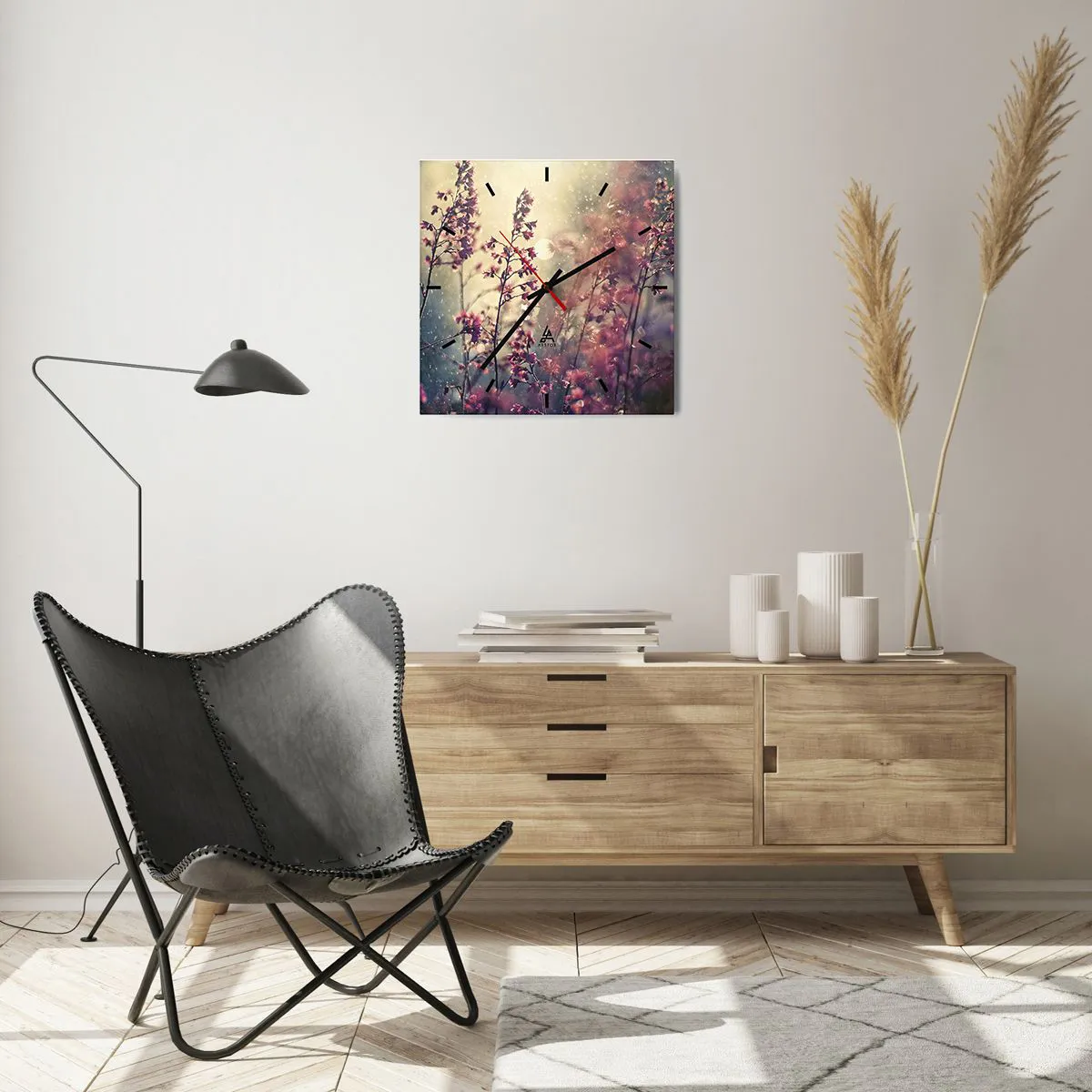 Ceas de perete - Ceas pe sticlă - Grădina secretă - 40x40 cm