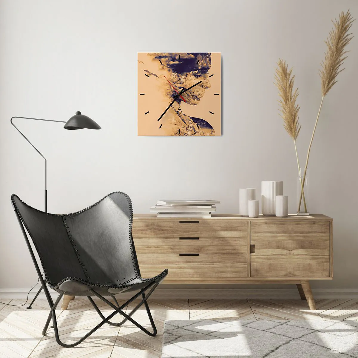 Zegar ścienny - Piękna z natury - 40x40 cm