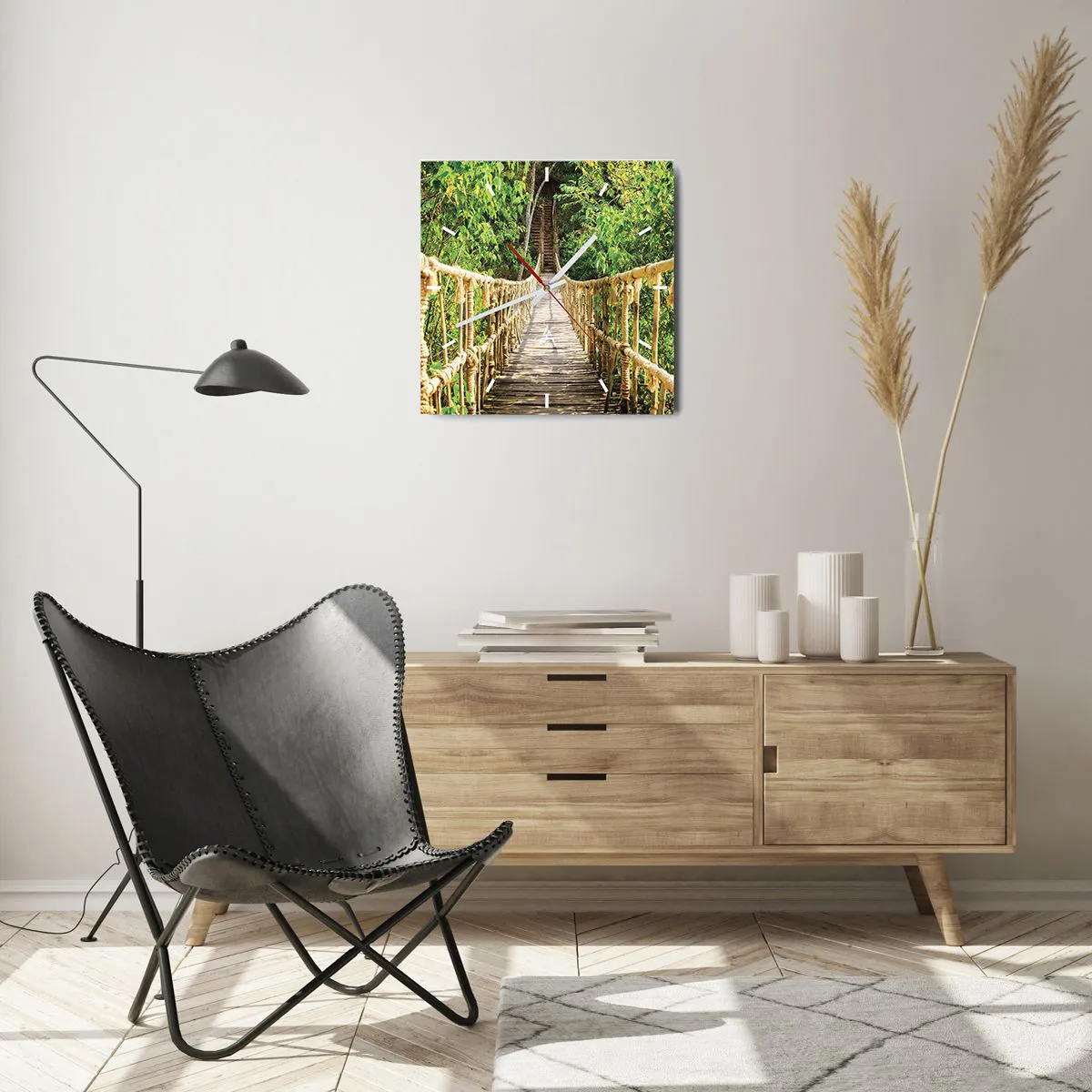 Horloge murale - Pendule murale - Suspendu dans la nature - 40x40 cm