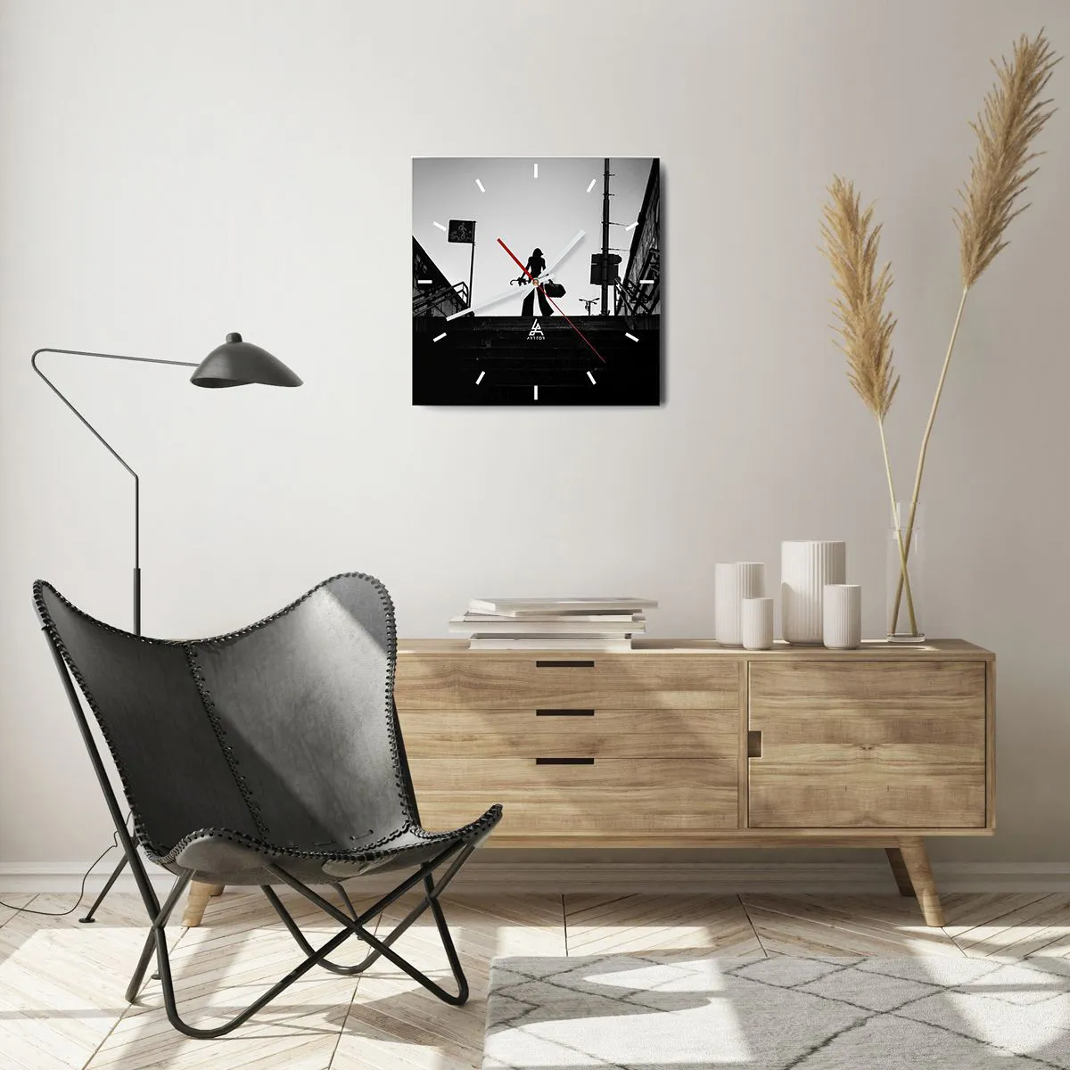 Horloge murale - Pendule murale - Pèlerinage urbain - 40x40 cm