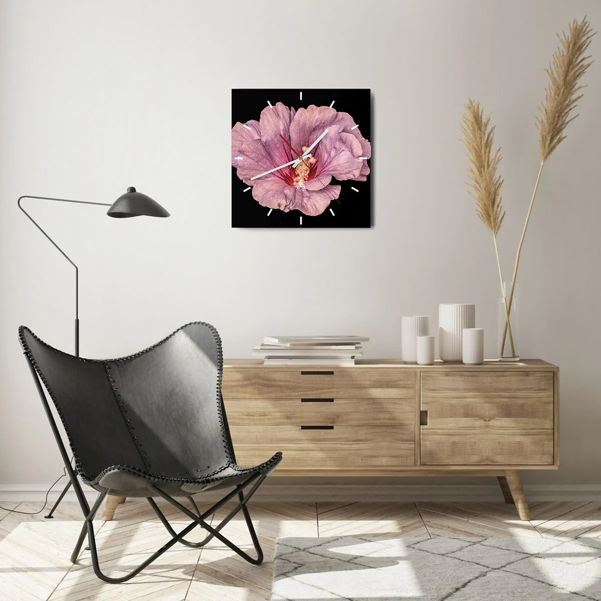 Relógio de parede - Relógio em vidro - Direto para o coração - 40x40 cm