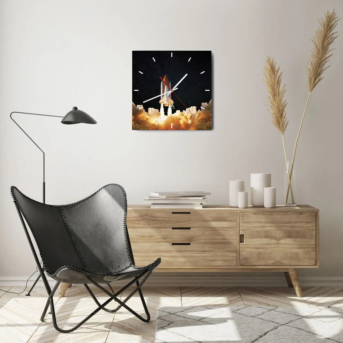 Ceas de perete - Ceas pe sticlă - Ad astra! - 40x40 cm