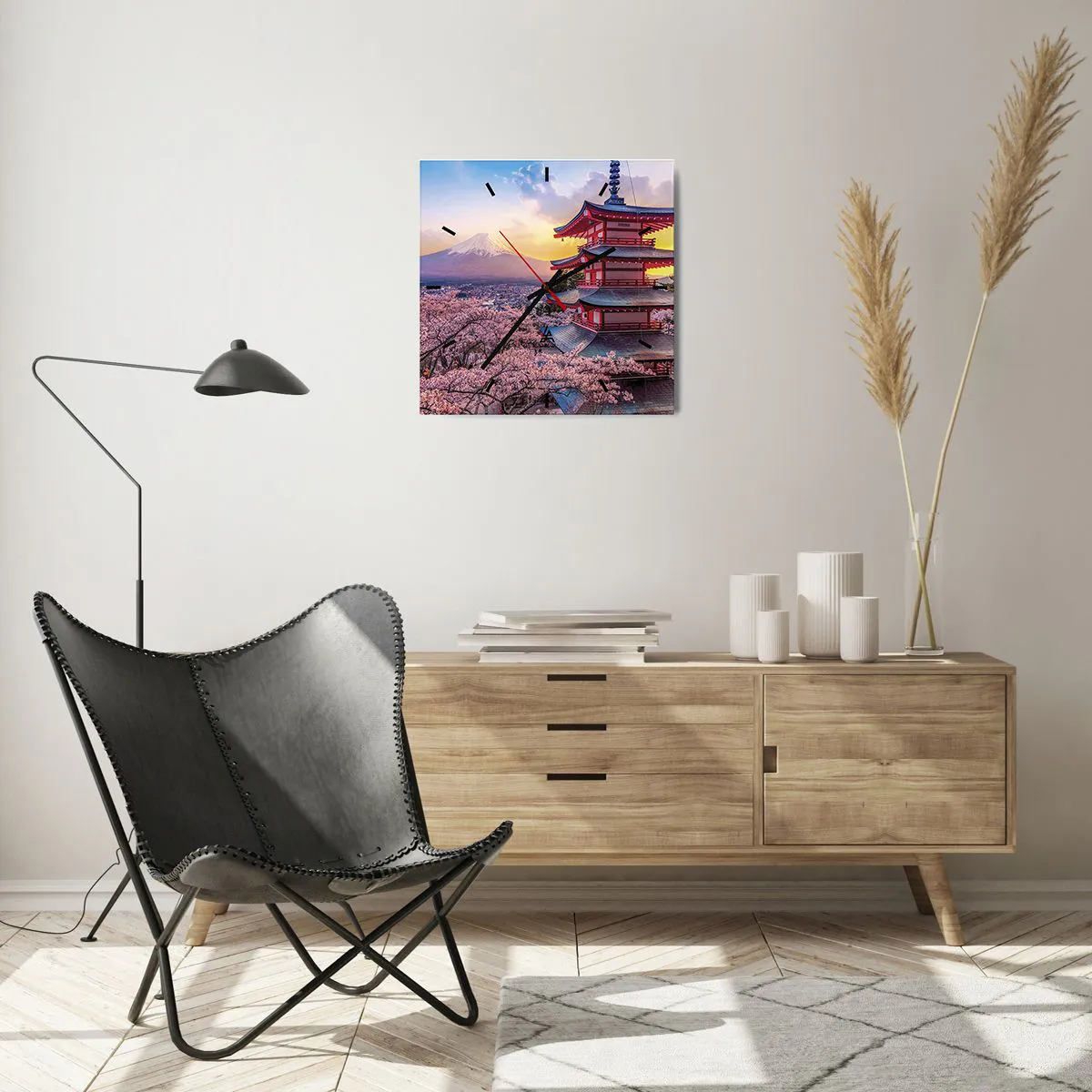 Nástěnné hodiny - Podstata japonského ducha - 40x40 cm