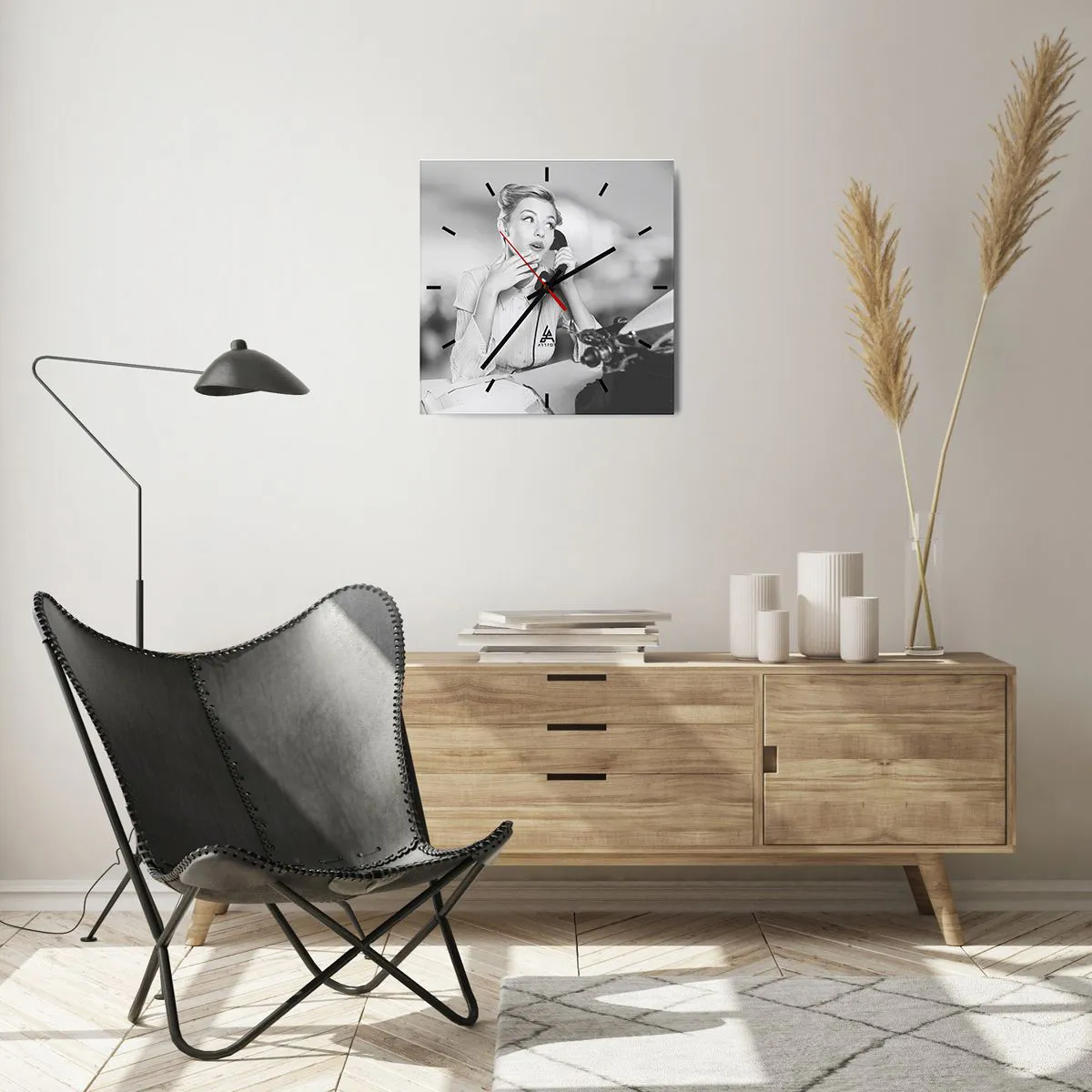 Nástenné hodiny - Halo, tu sú 50. roky. - 40x40 cm