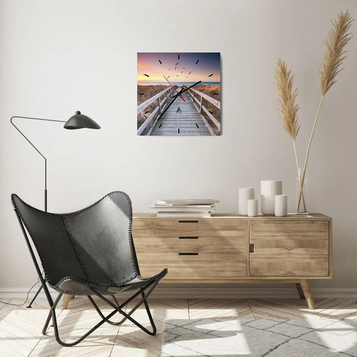 Ceas de perete - Ceas pe sticlă - Spațiul pentru a zbura - 40x40 cm