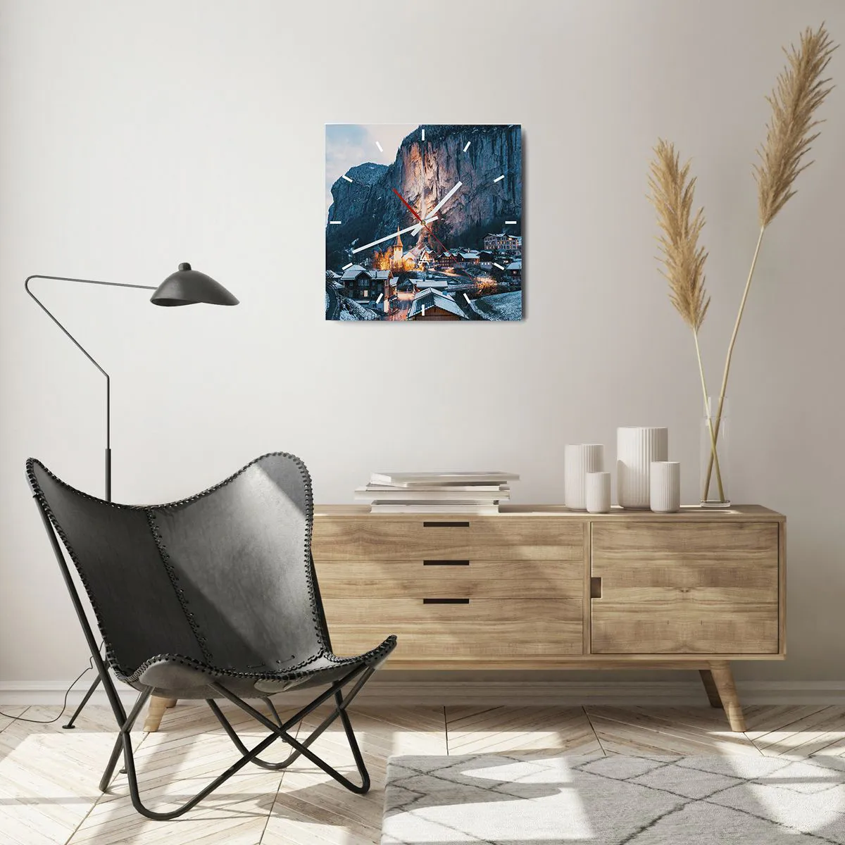 Nástenné hodiny - Svetlý duch zimy - 40x40 cm