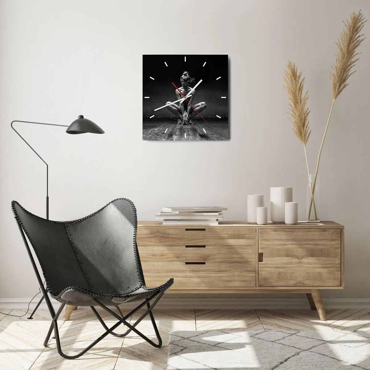 Horloge murale - Pendule murale - Concentration de l'énergie de la danse - 40x40 cm