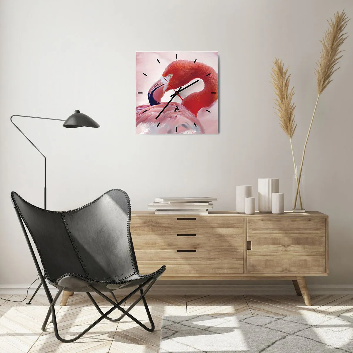 Zegar ścienny - Ptasia uroda - 40x40 cm