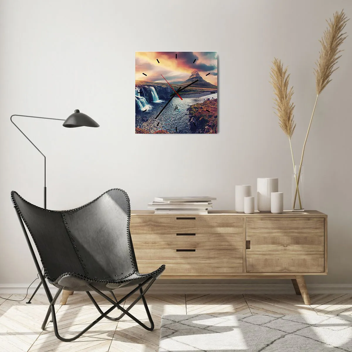 Ceas de perete - Ceas pe sticlă - În măreția naturii - 40x40 cm