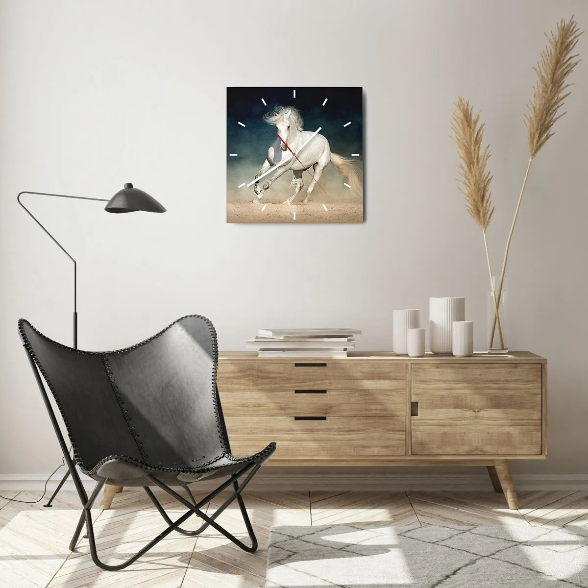 Wanduhr - Glasuhr - Freiheit in ihrem reinen Zustand - 40x40 cm