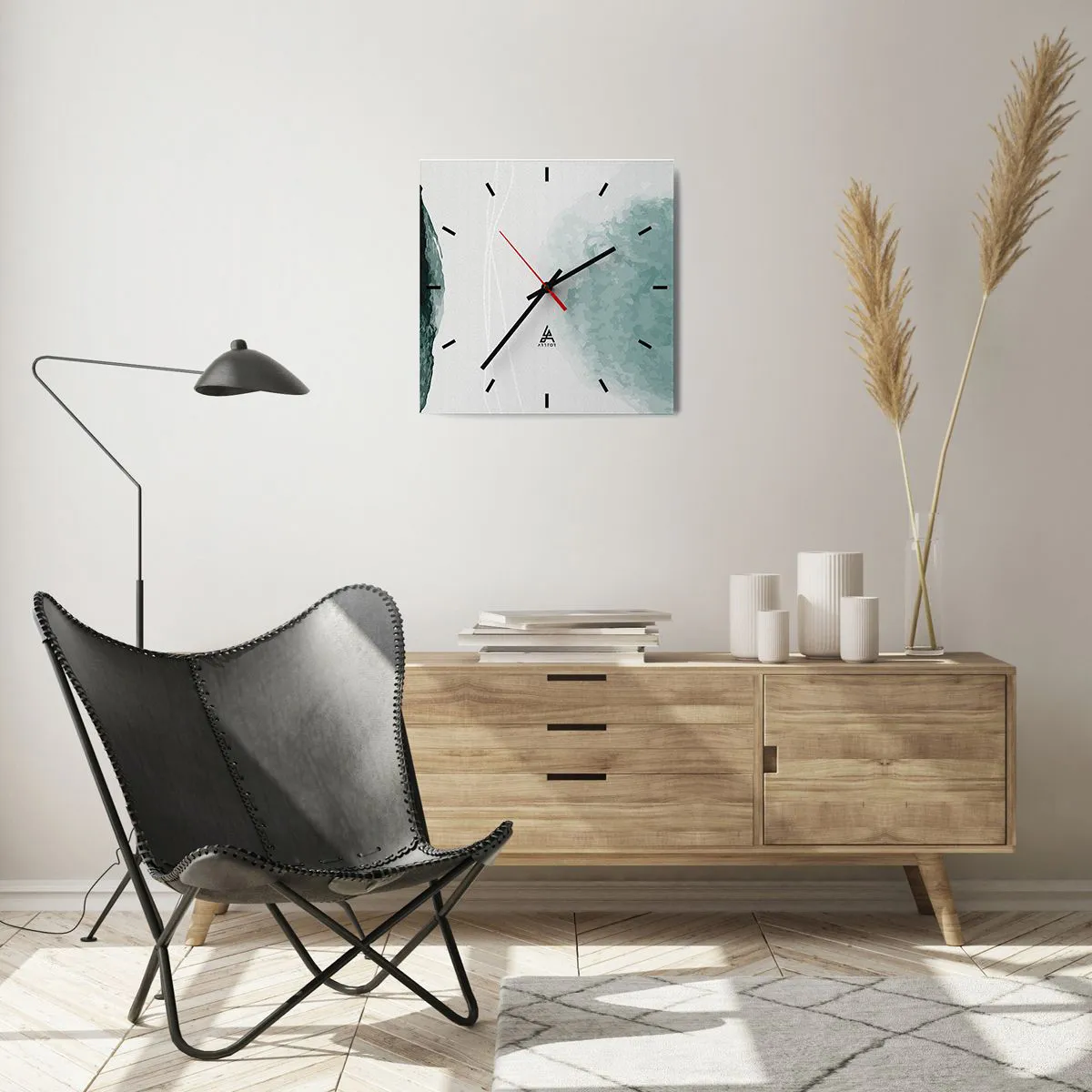 Reloj de pared - Reloj de vidrio - Un encuentro con la niebla - 40x40 cm