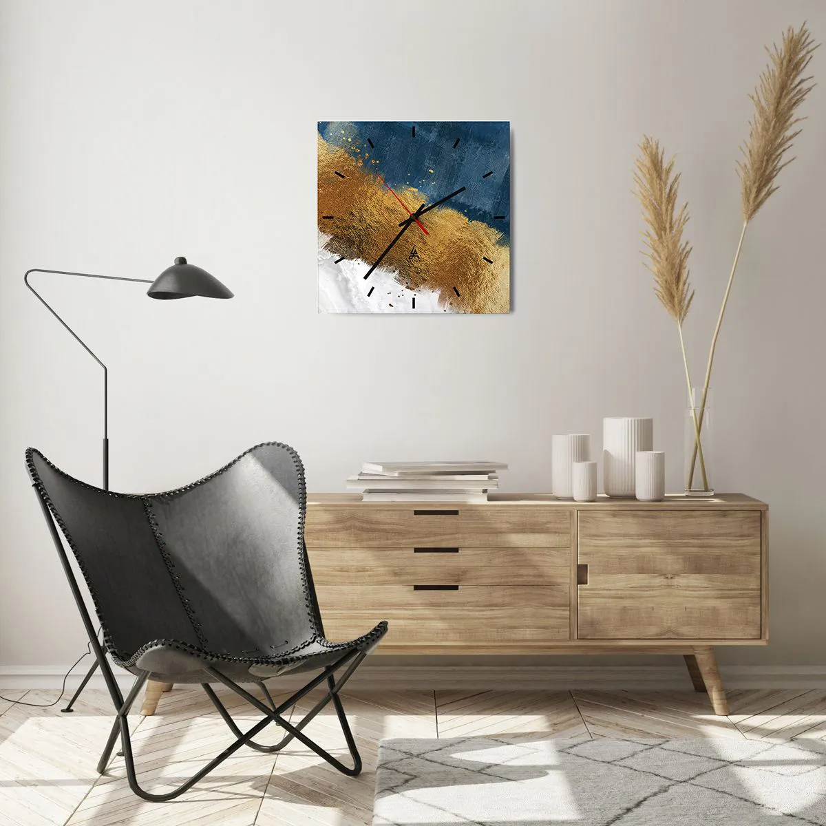 Ceas de perete - Ceas pe sticlă - Culorile verii - 40x40 cm