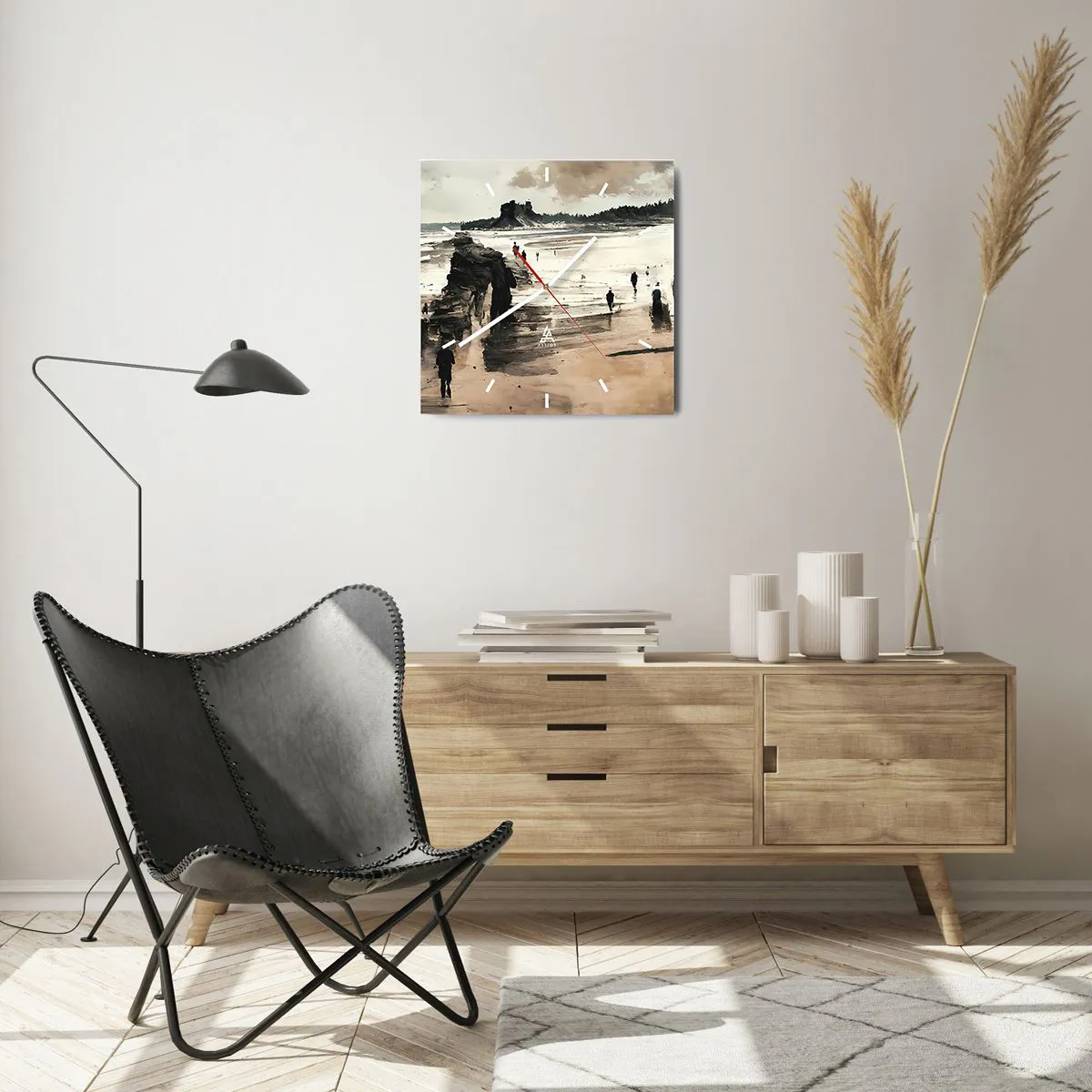 Ceas de perete - Ceas pe sticlă - Reamintiți - 40x40 cm